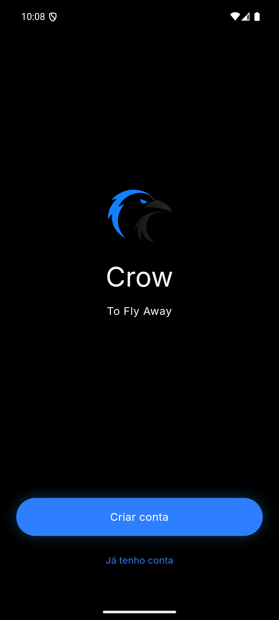 Tela inicial do Crow